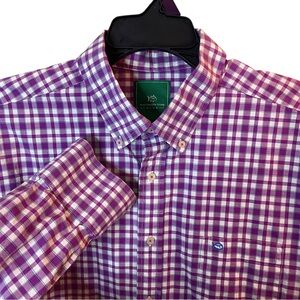 Southern Tide Club Dress Shirt Men’s XL Purple Check L/S Button Down